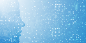 AI robot blue technology concept image