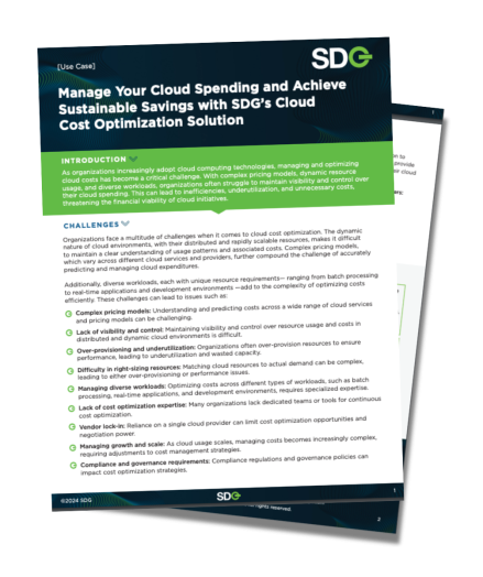 Cloud Spending and Cloud Cost Optimization Use Case SDG Cloud Spending and Cloud Cost Optimization Use Case SDG