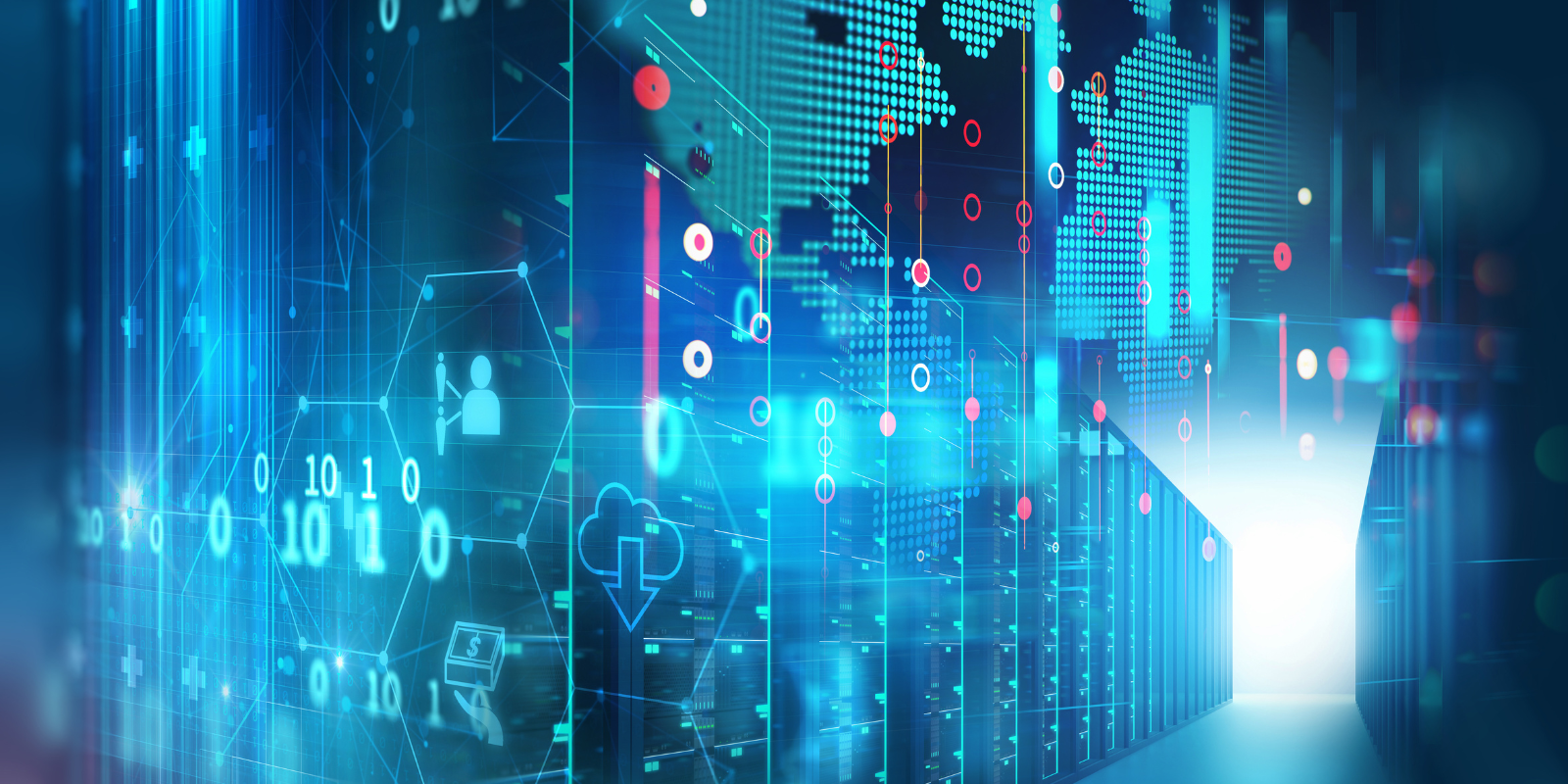 Cyber security concept graphs blue image