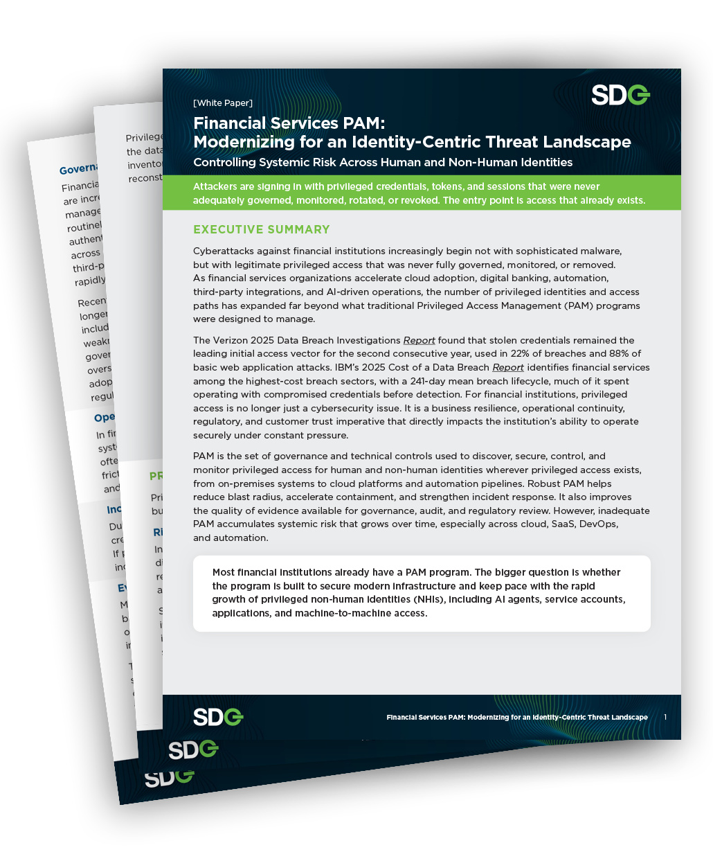 Financial Services PAM White Paper Cover