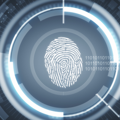 Fingerprint identity security concept
