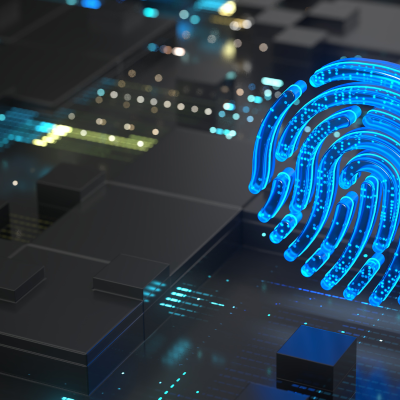 Identity Security blue fingerprint