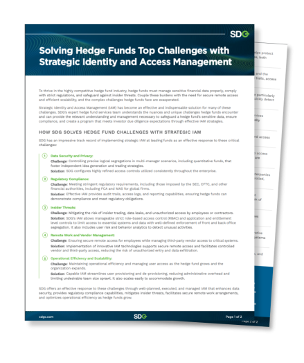 Solving Hedge Funds Top Challenges with Strategic Identity and Access Management