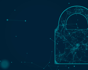 cyber lock background image blue
