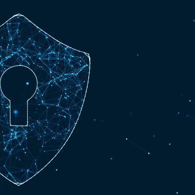 security lock blue tech background